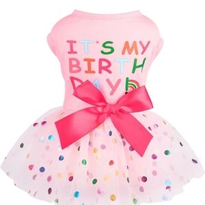 Dog Birthday Dress Spring Dog Clothes for XSM Dogs Girl Puppy Princess Tutu